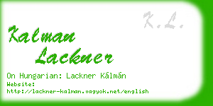 kalman lackner business card